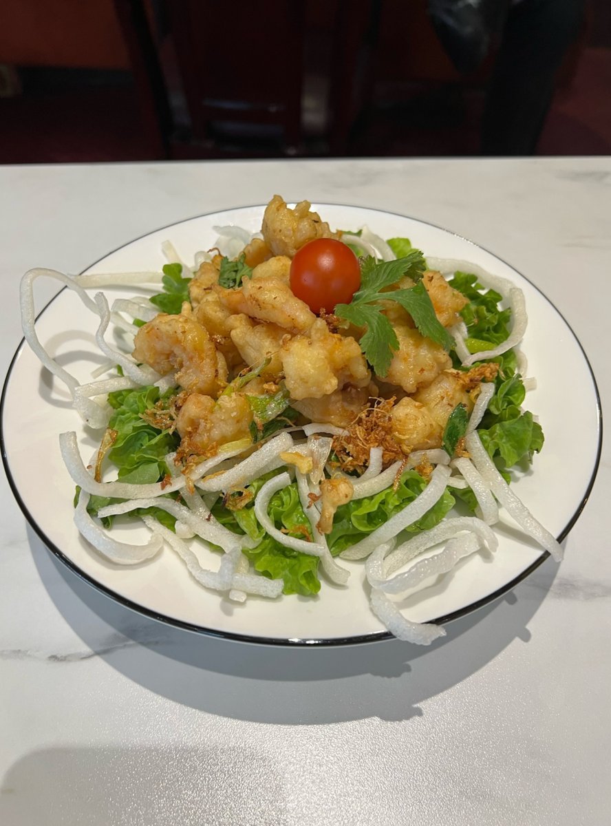Crispy grilled salt and pepper prawns