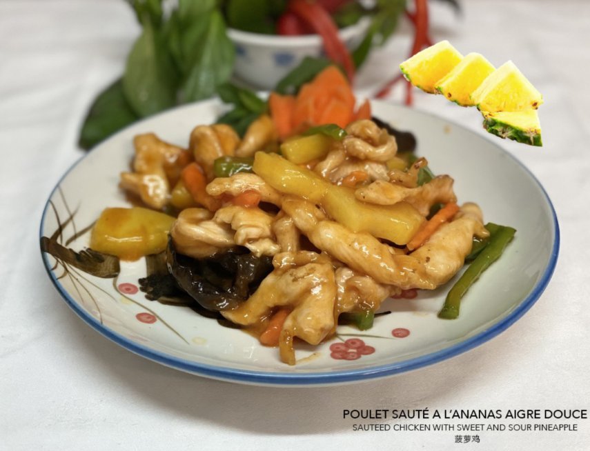 Poulet sauté à l’ananas