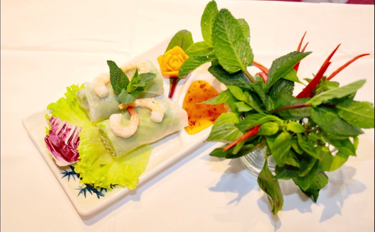 Rollito de primavera con gambas